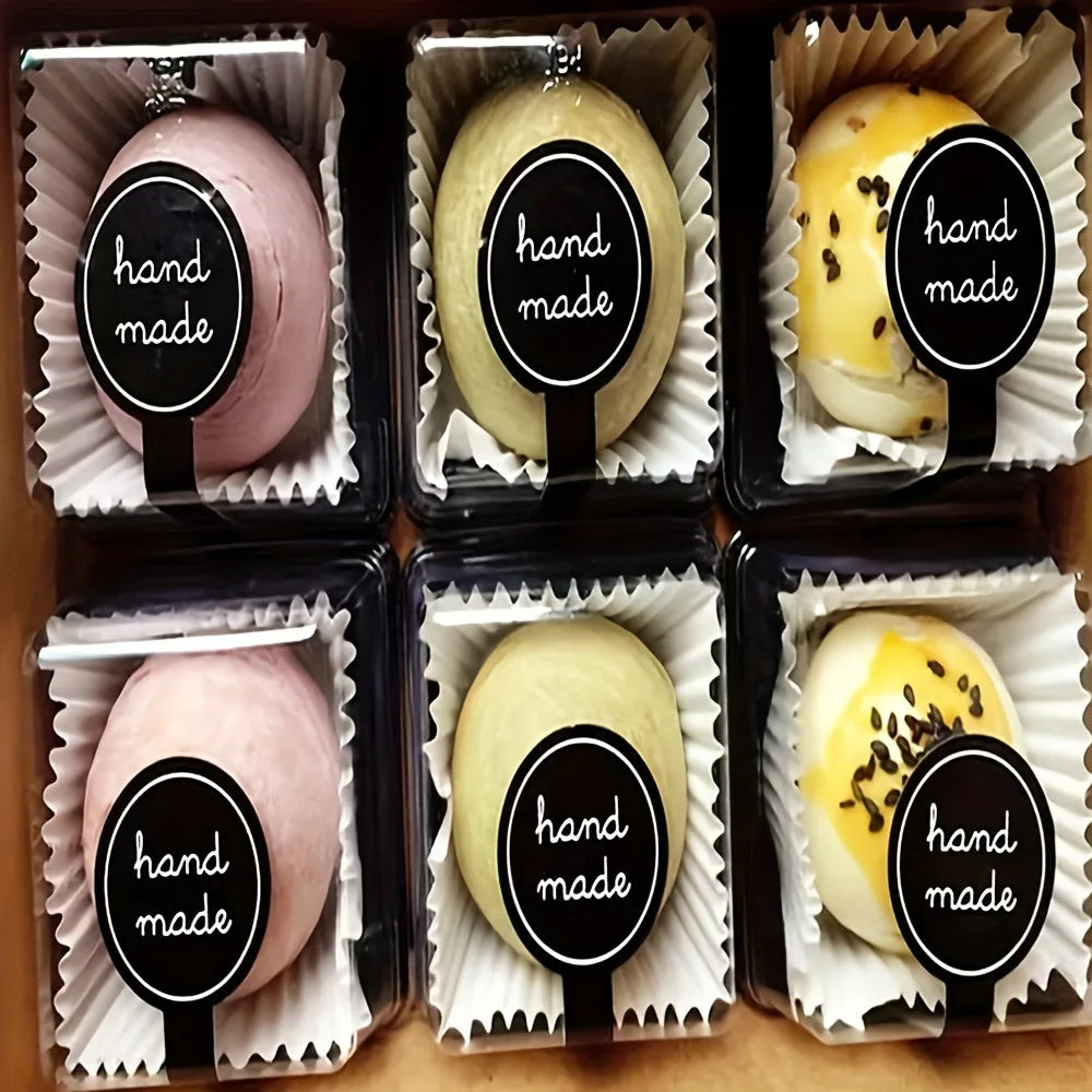 100/200pcs black Thank you long sealing sticker pudding bottle sticker, baking box label sticker, baking, handicraft products Qme