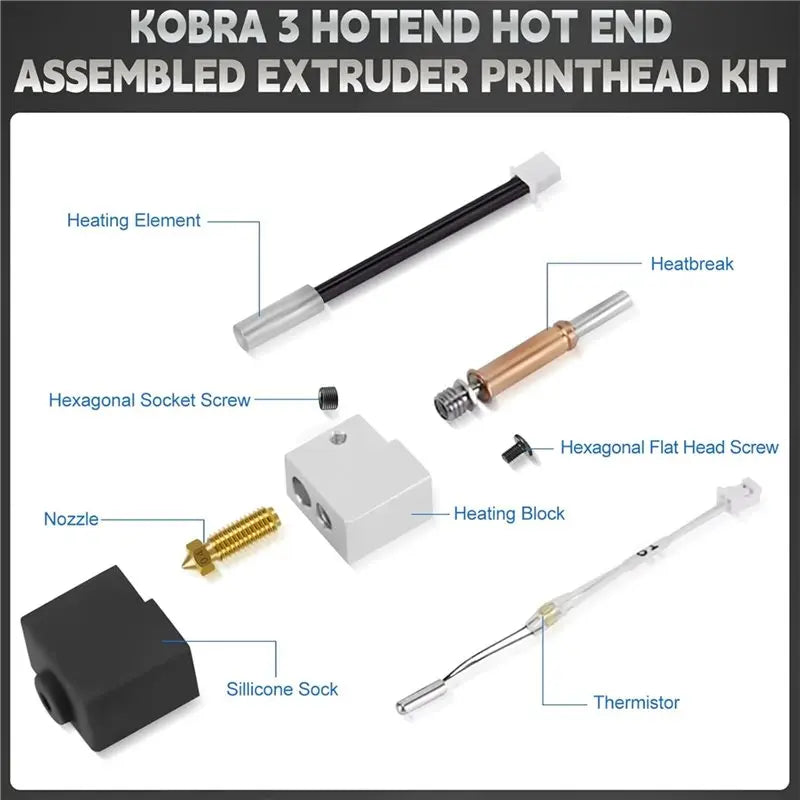 A02F-For Anycubic Kobra 3 Hotend Kit For Kobra 3/Kobra 3 Combo 3D Printer Parts & Accessories Qme