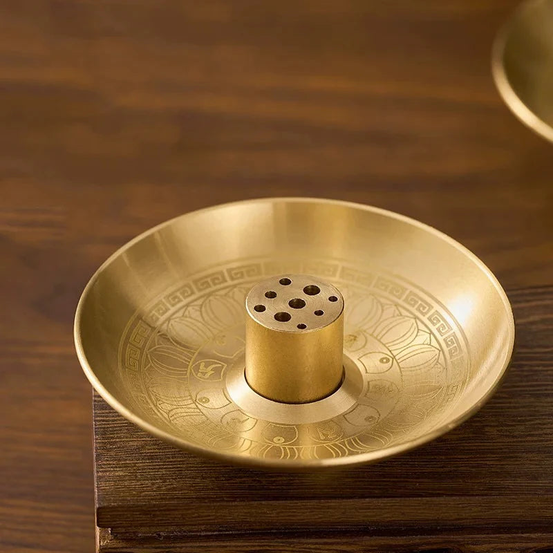 Round Incense Burner 9 Hole Holder Stick Plate Tray Palo Santo Sage Qme
