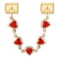 2026 Vintage Golden Charm Red Heart Zircon Tassel Chain Italian Charm Links Fit 9MM Stainless Steel Bracelet DIY Making Jewelry Qme Style 12