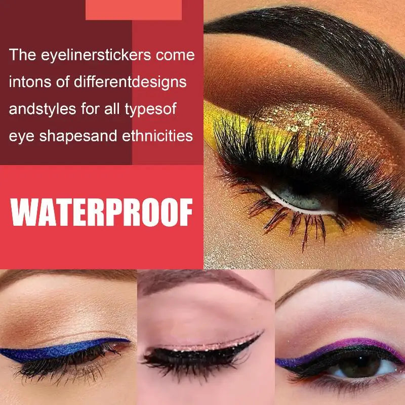 False Eyelash Eyeliner Stickers 4 Pair Waterproof Liner Patches Fast Qme