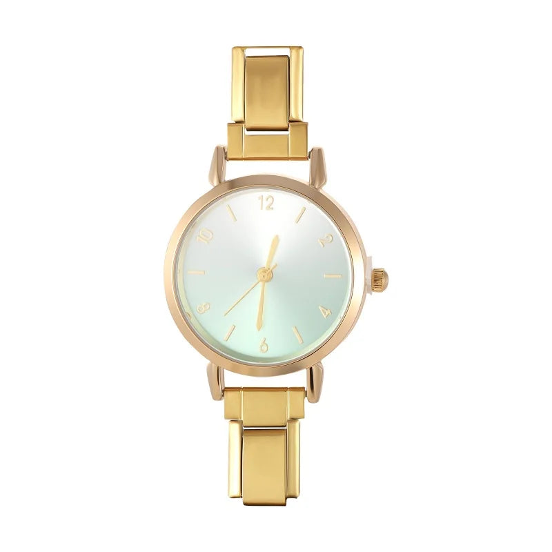 2026 Fashion Men Women's Stainless Steel Round Simple Watch Bracelet