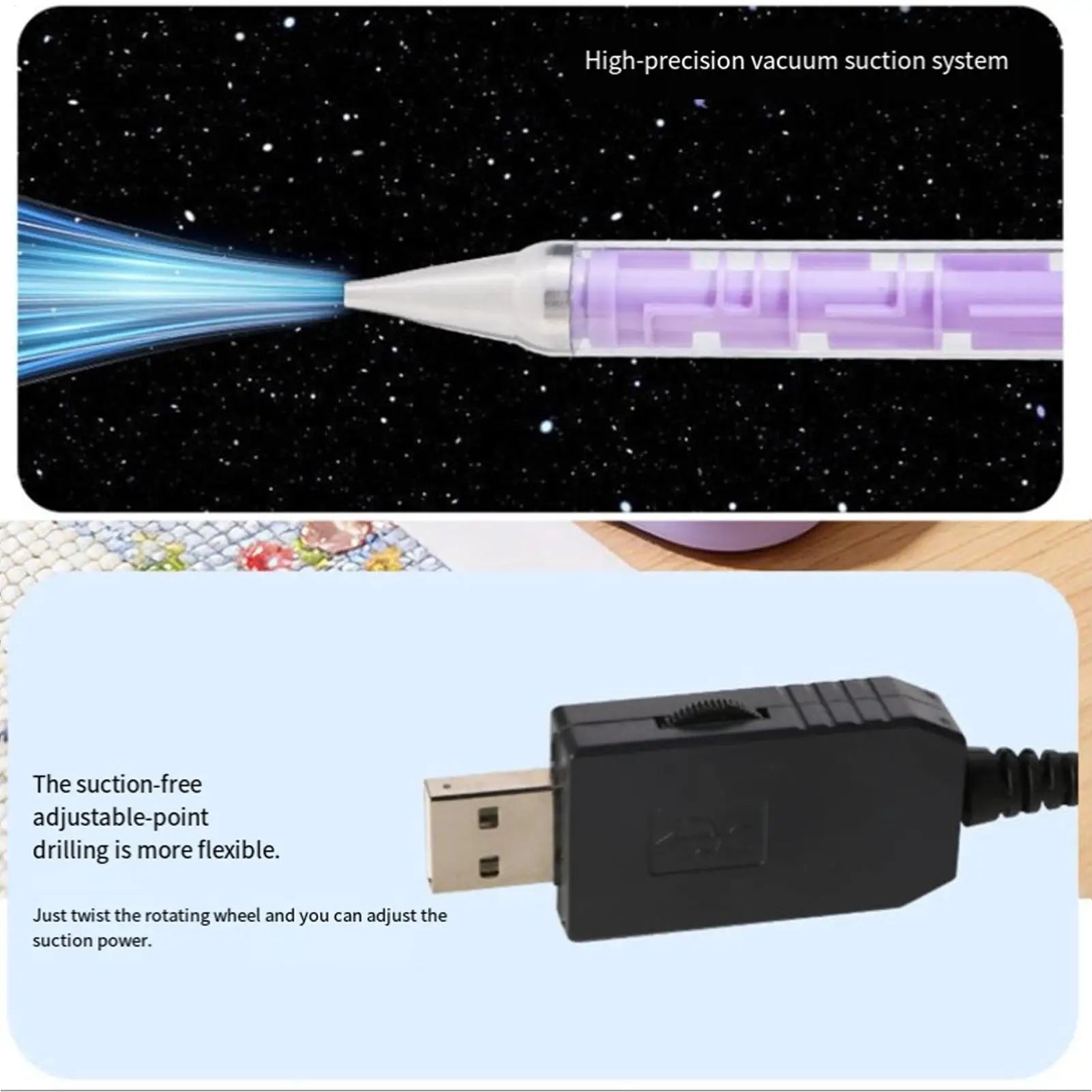 Rhinestone Art Vacuum Pen Wax Free Gems Applicator With Tray Rhinestone Art Pens Electric For Craft DIY Home Decor Adults Qme