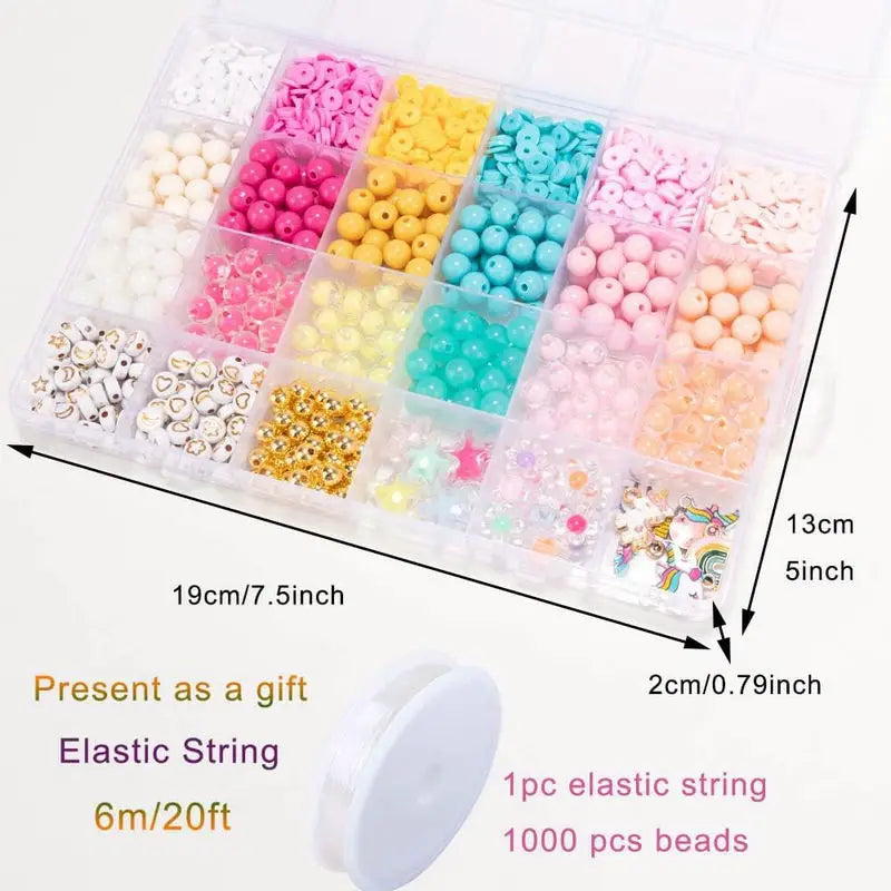 Jewelry Making Kit with Charms 8mm Colorful Beads Star, Flower, & Pumpkin Shapes Rainbow Moon Beads for Creative Birthday Gift Qme