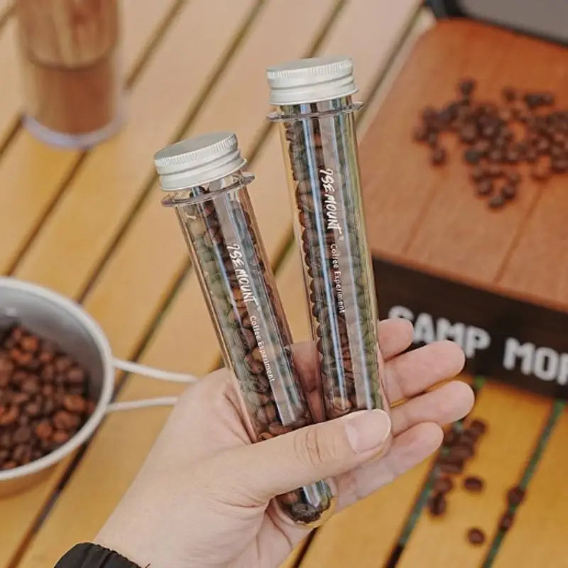 Coffee Bean Storage Tube Aluminum Tool Bottled Tubes Grain Wooden Qme