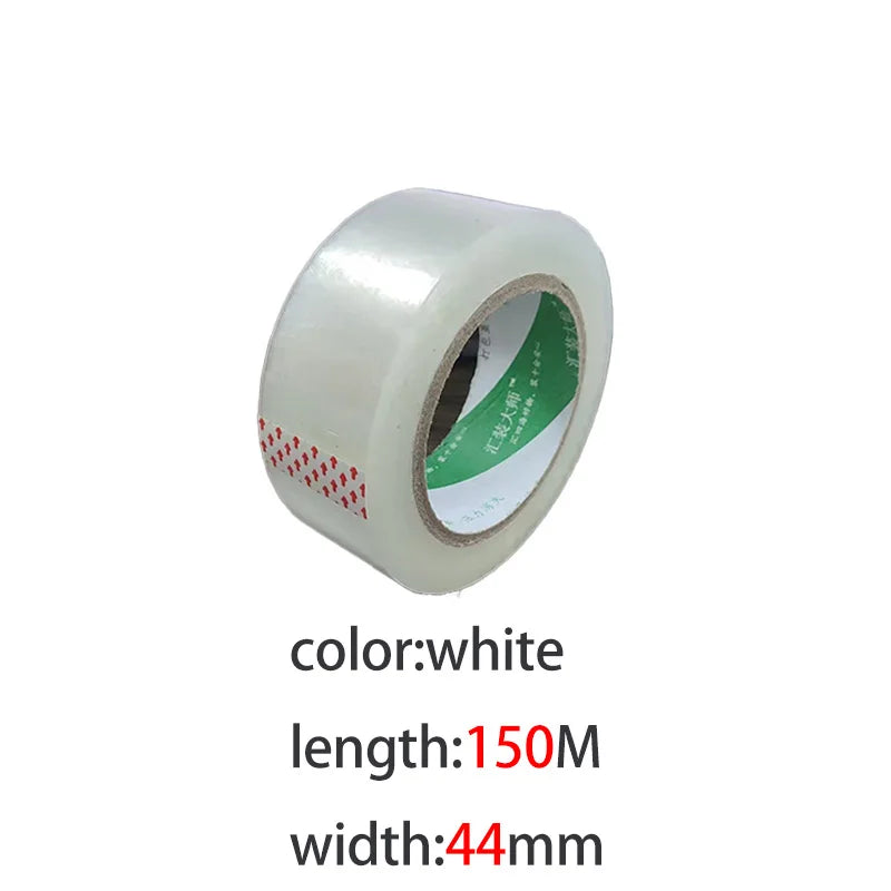 Oversized Roll Sealing Box Tape High Viscosity Toughness Special Household Packaging Tape for Strong Adhesion And Protection Qme 150mX44mm-white