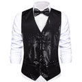 Premium Slim Fit Sequin Vest & Bow Tie Combo – Green/Purple/Fuchsia Options for Formal Celebrations &Themed Parties Qme MJ-3563 XXXL