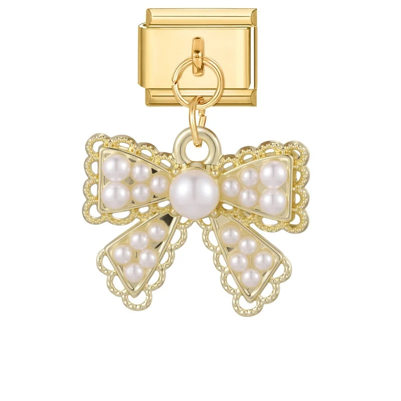 Luxurious Italian Steel Stainless Pendants Inlaid Artificial Zircon