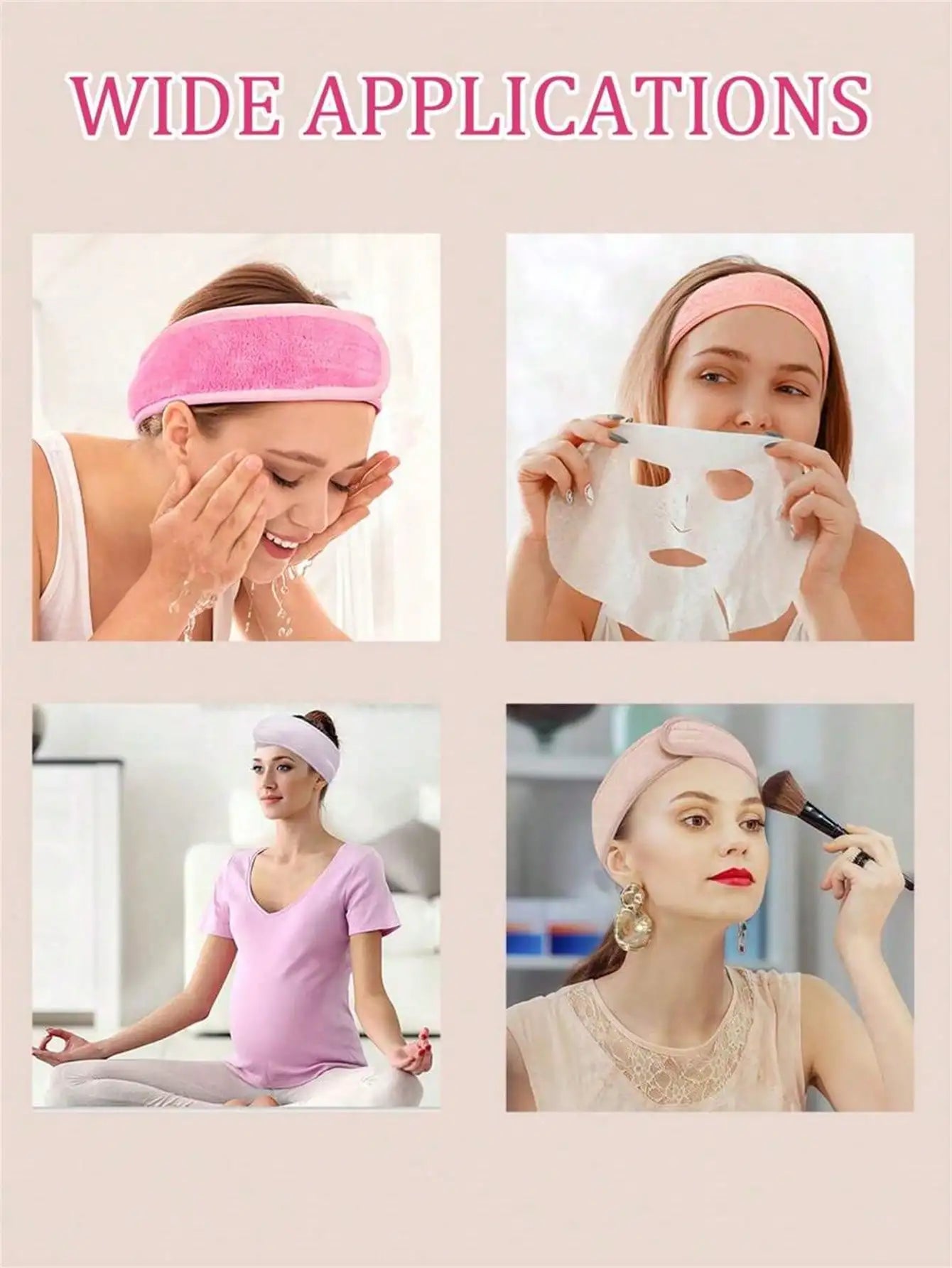 Adjustable Women's Spa Facial Headband Shower Makeup Hair Tie Qme