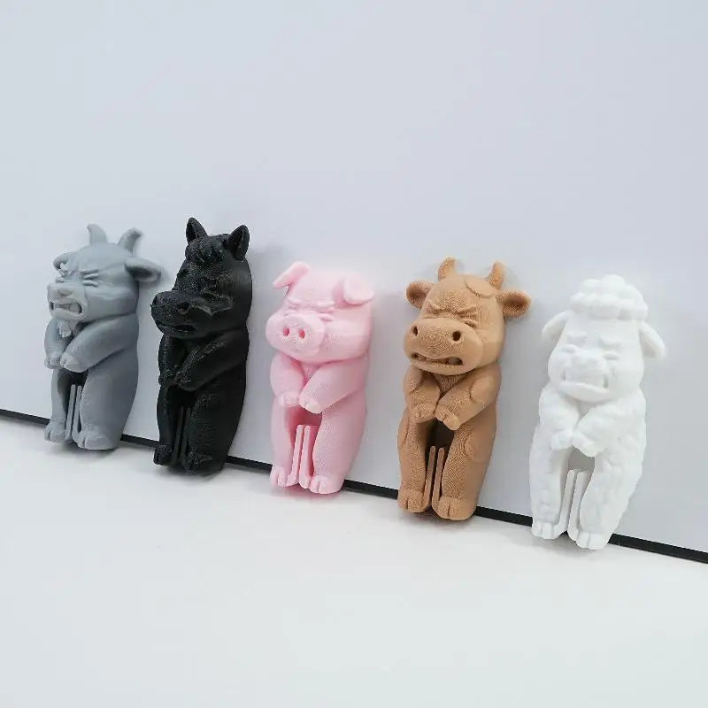3D Printed 1/5pcs Set Farm Animal Bag Clip Funny Pet Lightweight And Durable Plastic Food Bag Sealing Clips Qme