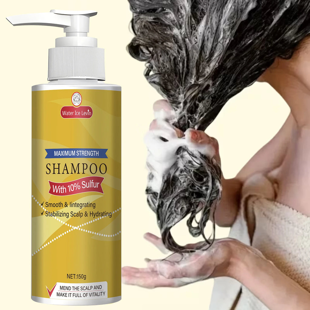 Maximum Strength 10% Sulfur Shampoo - Smoothing, Scalp Stabilizing & Hydrating for Men & Women. Qme