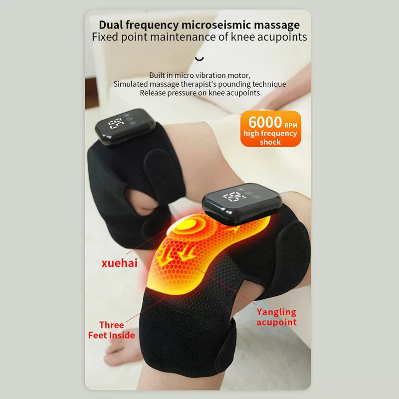 1 Knee Massager Electric Leg Joint Heating Vibration Massage Elbow Qme