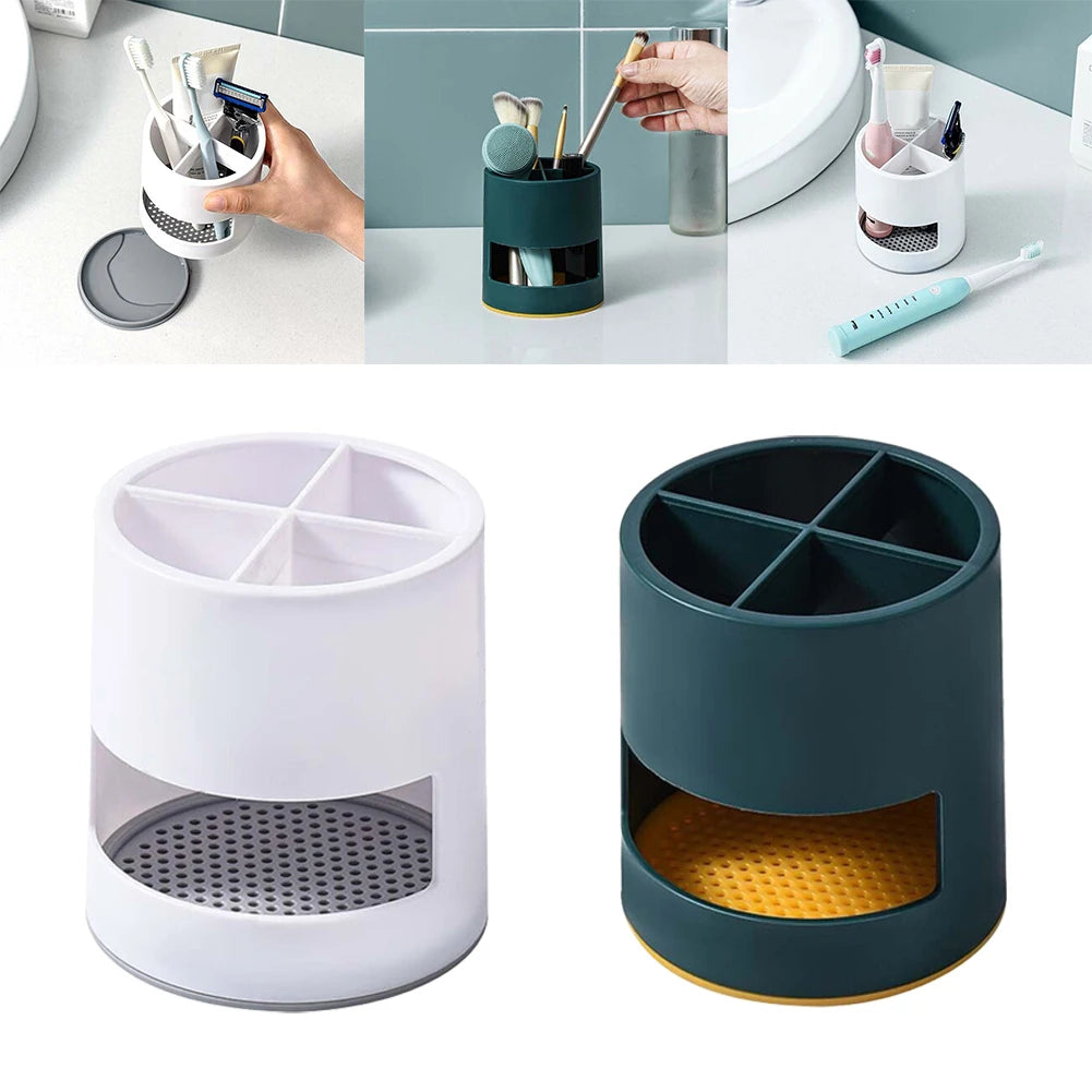 1x Toothbrush Holder Drain Rack Spoon Storage Makeup Brush Organizer Screwdriver Toothpaste Stands For Bathroom Household Parts Qme