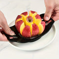 Stainless Steel Apple Slicer and Corer - Heavy-Duty Manual Fruit Knife with Uniform Blade, Ergonomic Handle Qme Black