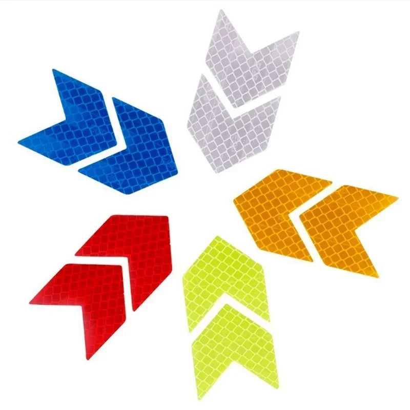 10pcsCar Electric Motorcycle Body Decoration Modified Arrow Reflective Stickers Diamond Warning Stickers Qme