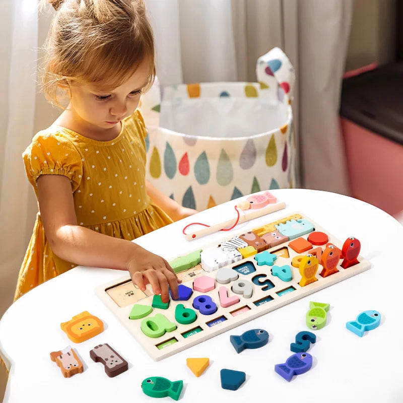 Irregular Shape Counting Puzzle Board Early Educational Number Animal Qme