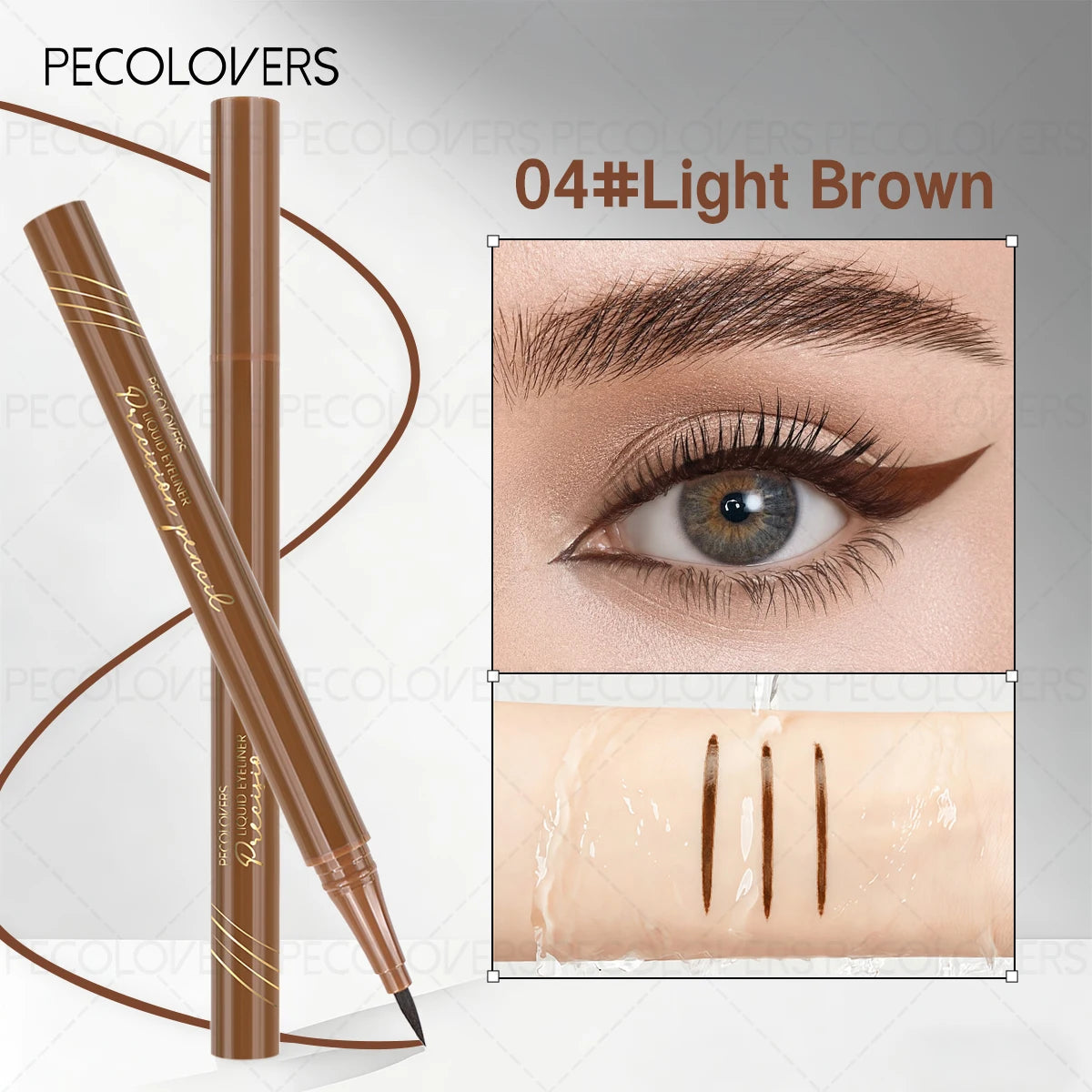 Pigmented Glide Eyeliner Pen Brown Black Waterproof Liquid Ultra-fine Qme 04