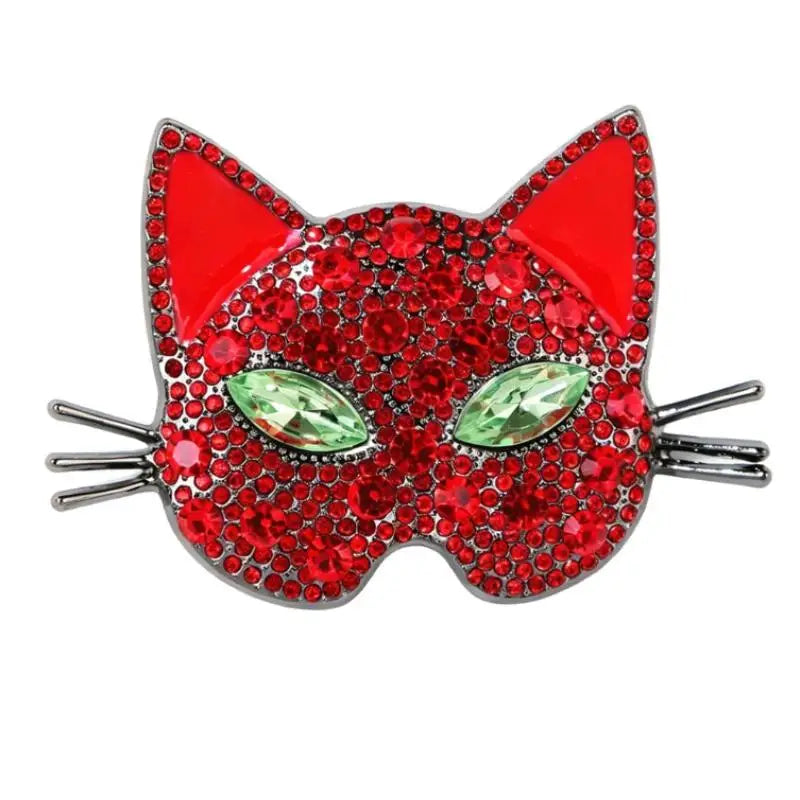 Sparkling Cat Head Brooches For Women Unisex 4-color Luxury Lovely Kitty Pets Animal Office Party Brooch Pins Gifts Qme C