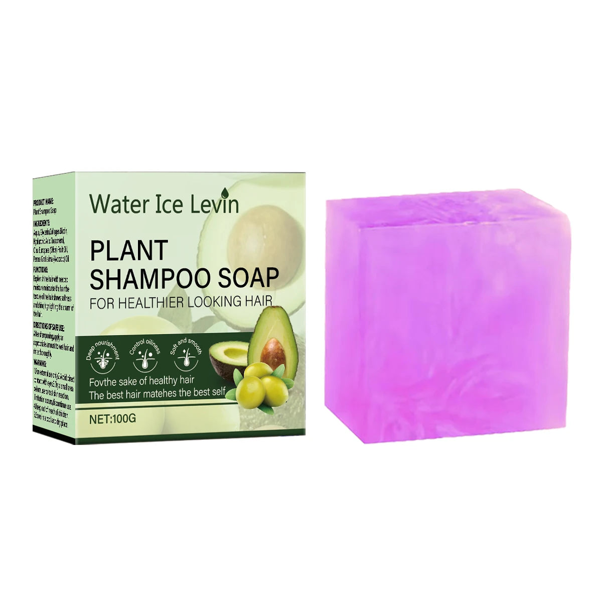 Plant Shampoo Soap for Healthier Looking Hair with Collagen - Moisturizing Formula with Olive Fruit Oil for Hair Clean Qme ROSE 100g