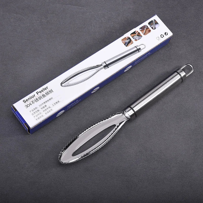 Stainless Steel Fish Scale Scraper Fast Remove Cleaner Peeler Skin Qme