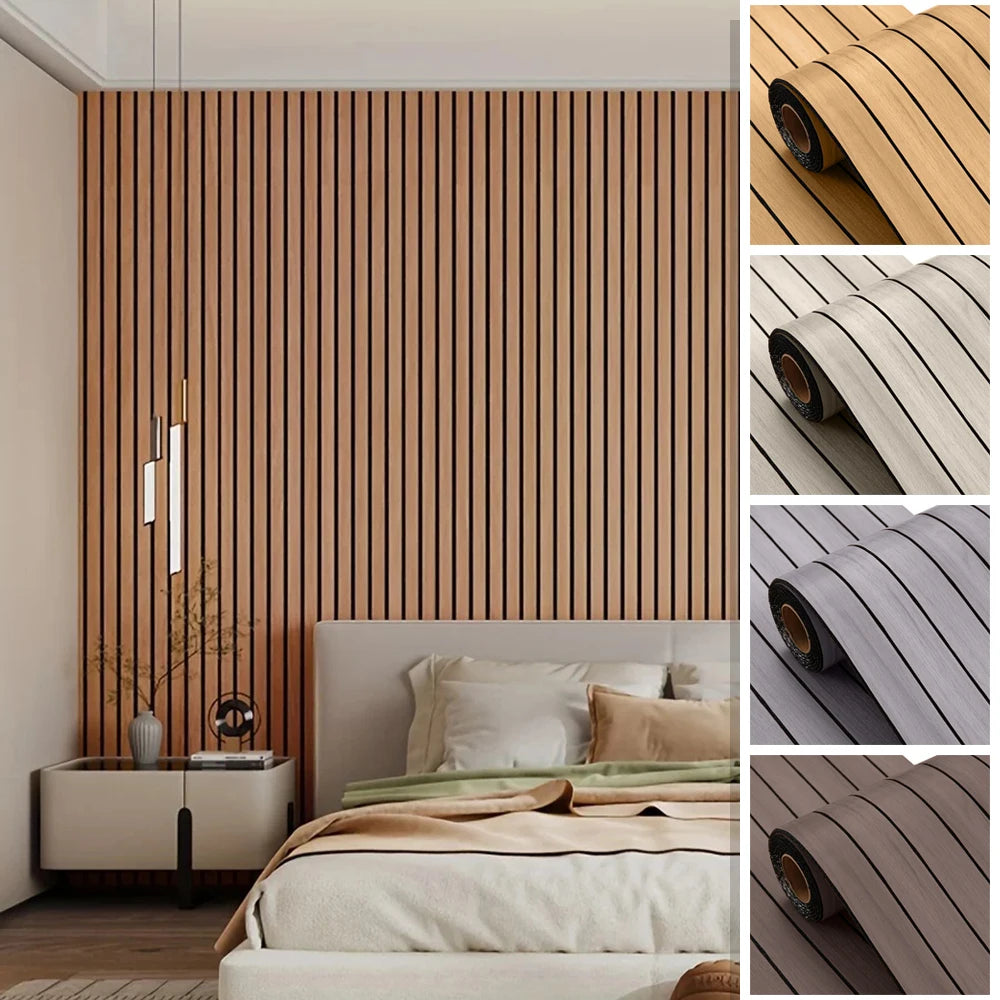 3D Wooden Grid Pattern Wall Panels Waterproof and Durable Wallpaper DIY Peel and Stick Wall Stickers for Home Decoration Qme