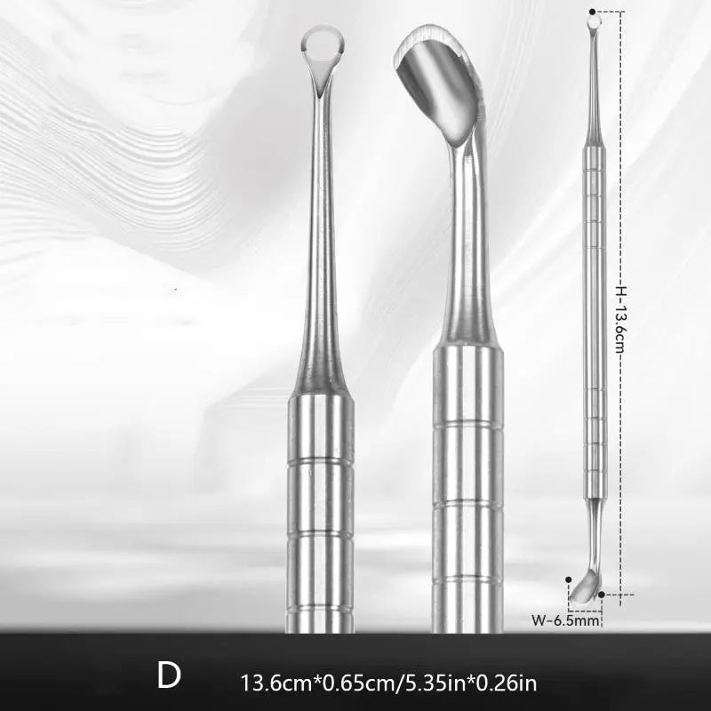 Double-ended Nail Beveled Head Cuticle Pusher Remover Stainless Steel Qme D