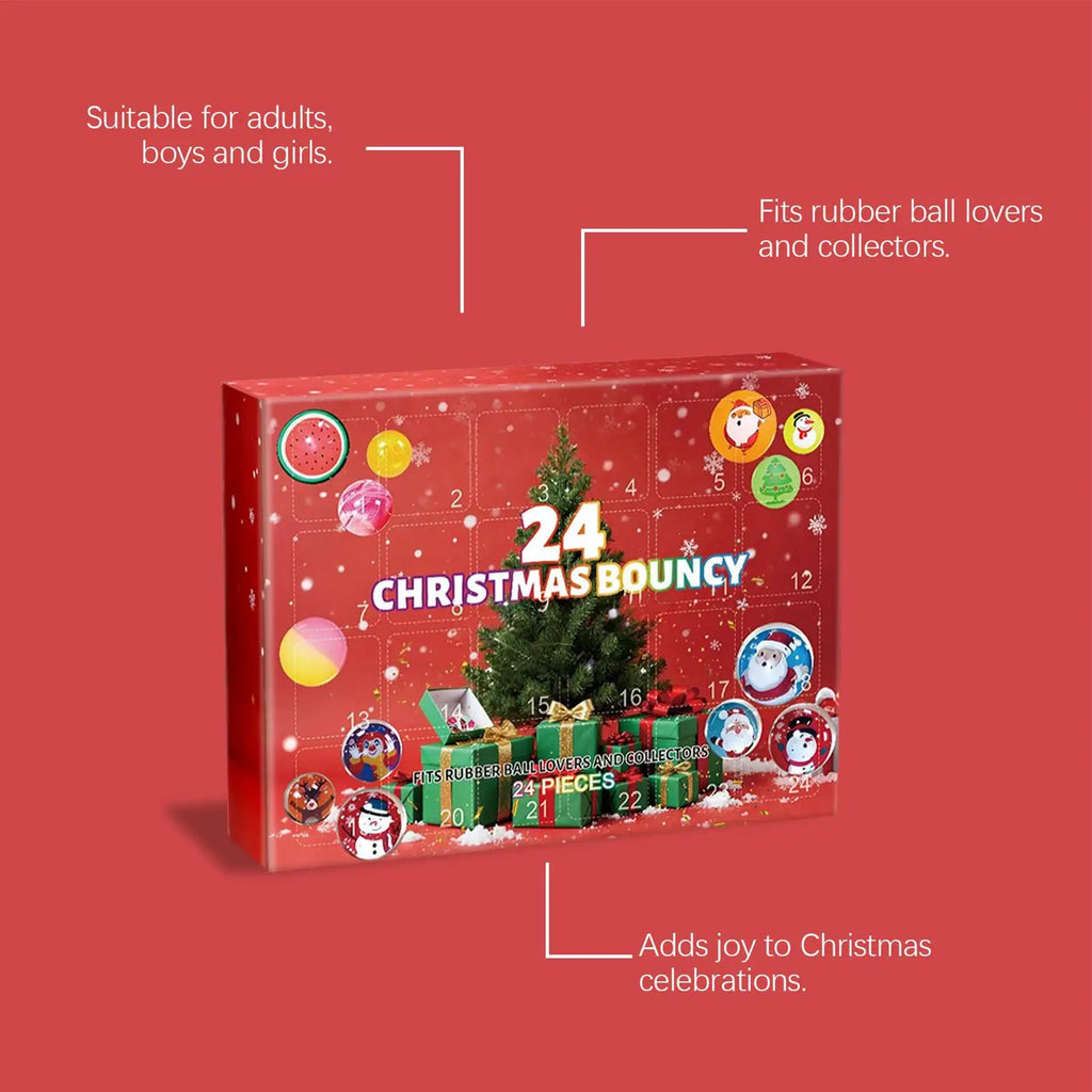 Christmas Bouncy Balls Advent 2025 24 Days Ball Toys Interactive Qme