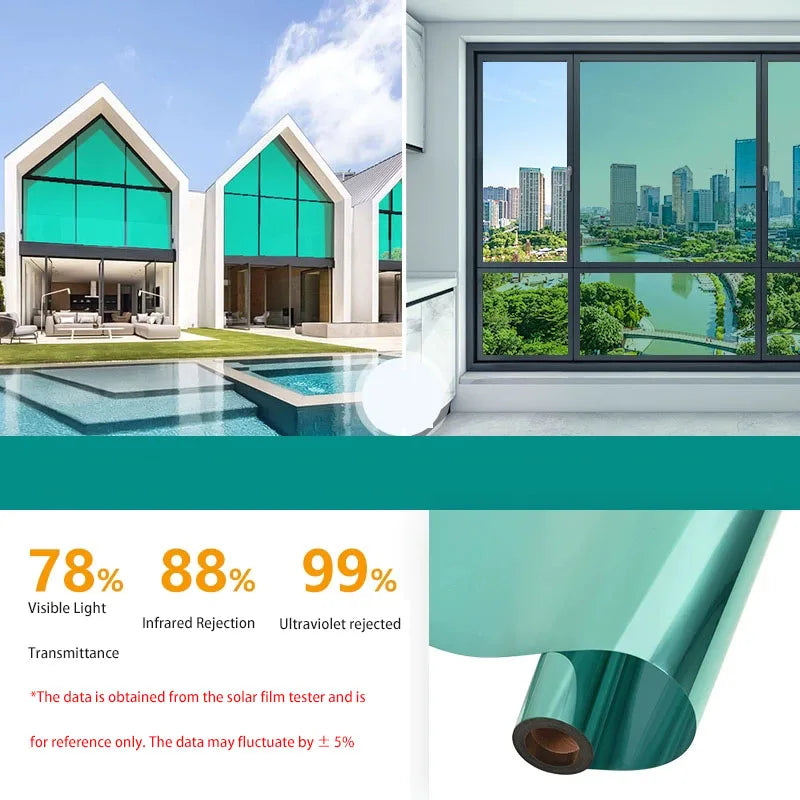 Privacy Protection Home Insulated Glass Film Windows Balcony Sunscreen Unidirectional Mirror Window Film Stickers Qme B 50x500cm