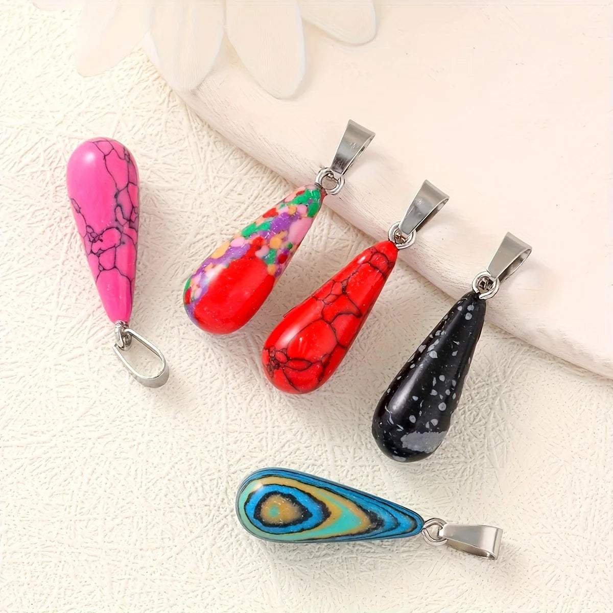 Long Water Drop Stone Pendant - Materials And Accessories For Jewelry, Necklaces, Bracelets, Earrings, DIY Jewelry Making Qme