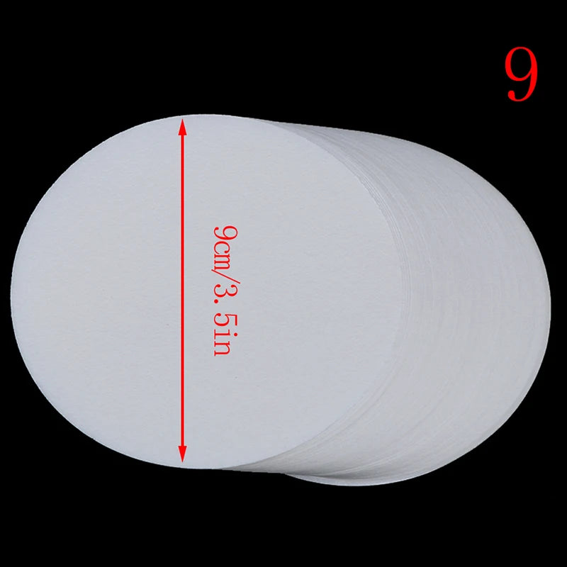 100Pcs Laboratory Filter Paper Circular Qualitative Filter Paper Medium Speed Qme 9CM