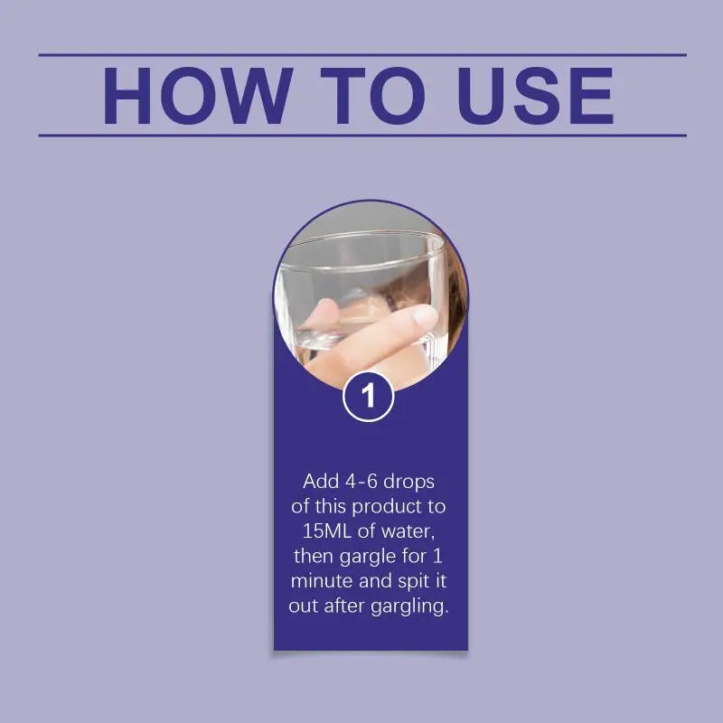 Oral Drop Mint Flavor Breath Refresher Repairs Gums Reduces Stain Qme