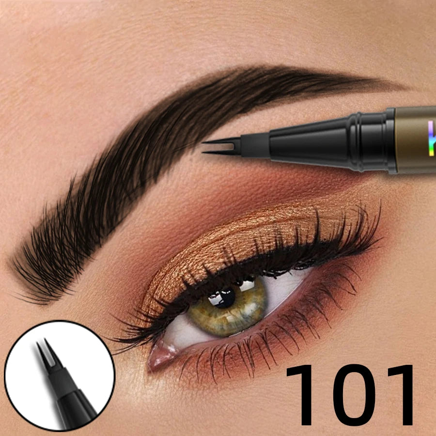 8 Colors 2 Fork Microblading Eyebrow Pen Waterproof Liquid Eye Qme 101