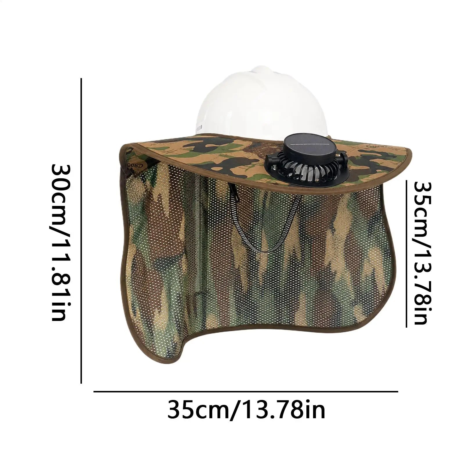 Hard Hat Brim Solar Powered USB Removable Breathable Visor Hard Hat Shade Full Brim For Construction Work Outdoor Fishing Summer Qme
