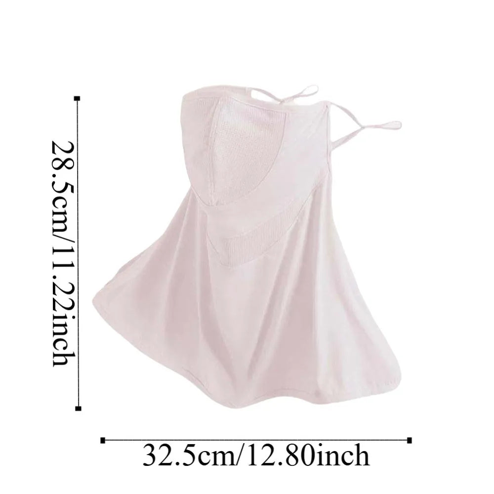 Outdoor Work Ice Silk Neck Sunscreen Mask Thin Solid Color Face Sun Protection Elastic Lightweight Breathable Sunshade Mask Men Qme