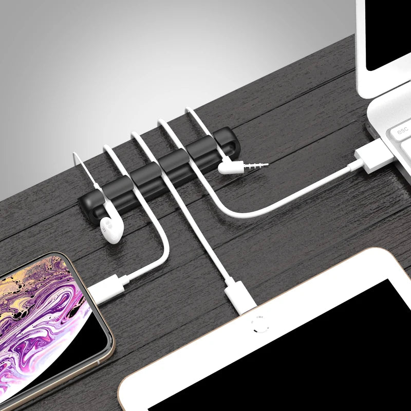 Desktop Charging Data Line Fixator Multiport Storage Line Tabletop Cable Organizer Smart Device Charging Wire For Mouse Cables Qme