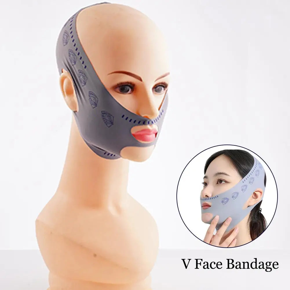 1pc Reusable V Face Bandage Shaper Gray Women Facial Bandage Skincare Chin Reduce Thining Double Lift Face Slimming Belt To W8P4 Qme