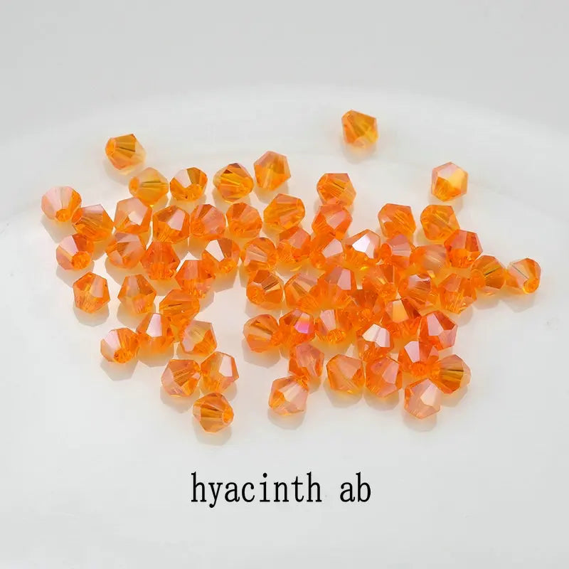 Shiny Crystal Beads Bicone Glass Loose Spacer Bracelet DIY Jewelry