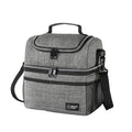 Lunch Box Double Deck Outdoor Picnic Bag Portable Thermal Lunch Bag for Work Outdoor Beach Trips Qme grey