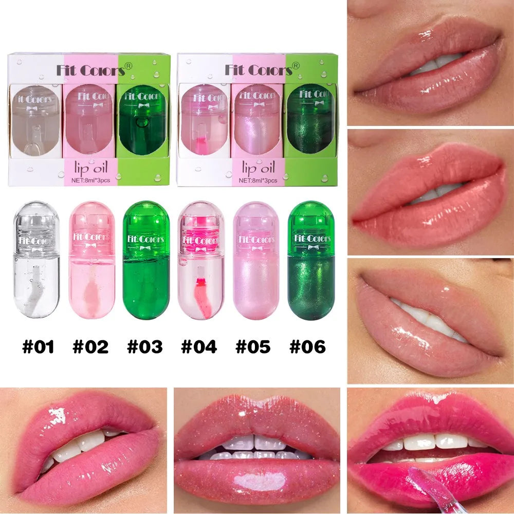 Mini Capsule Color Change Lip Gloss Lip Oil Makeup Glitter Moisturizing Transparent Shiny Glossy Nutritious Liquid Lipstick Qme