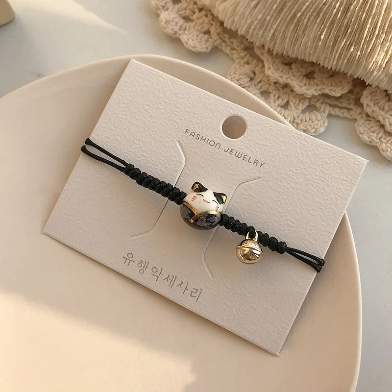 b03 Cat Bracelet For Girls Colorful Beaded Bracelets Harajuku Ceramics Anime Pendant Charm Bracelets Jewelry Gifts Wholesale Qme 18