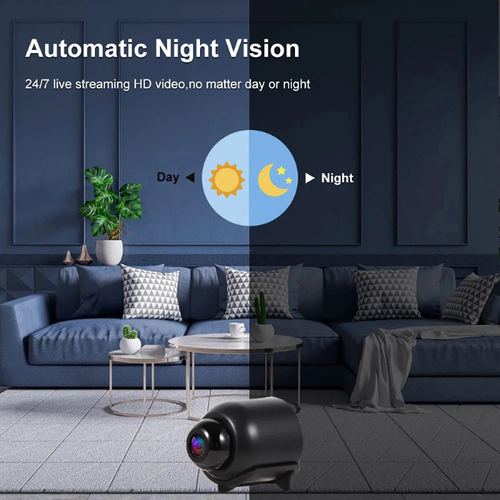 1080P HD X5 Mini Camera Wireless WIFI Outdoor Indoor Surveillance Camera with Recording for Home Security Night Vision Camera Qme