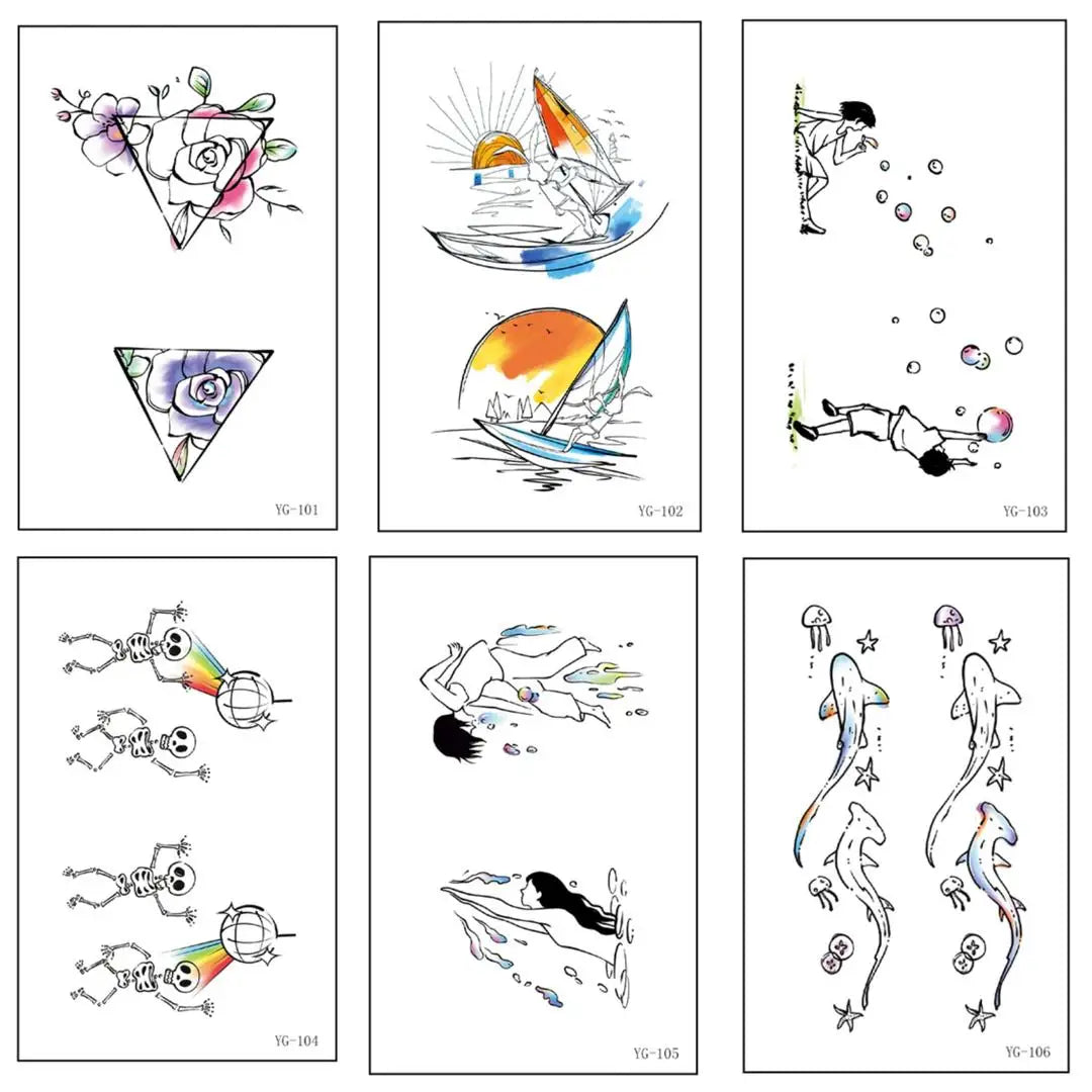 4/6 A Sheets Luminous Temporary Tattoos Bulk Rainbow LGBT Pride Face Body Stickers for Women Men Glow in The Dark Party Supplies Qme 6pcs YG-101YG106