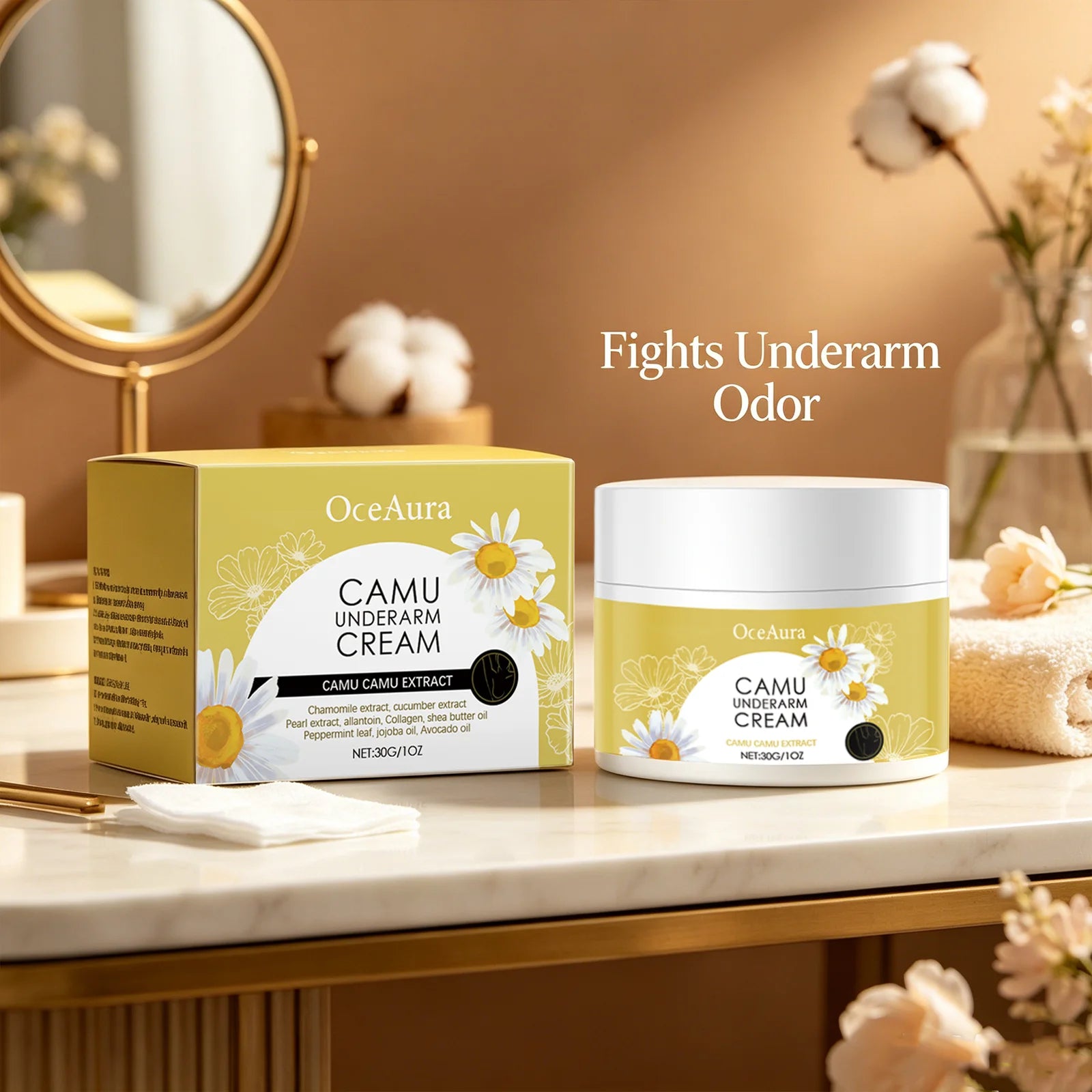Oceaura Camu Underarm Cream Odor Neutralizing Sweat Inhibiting Qme