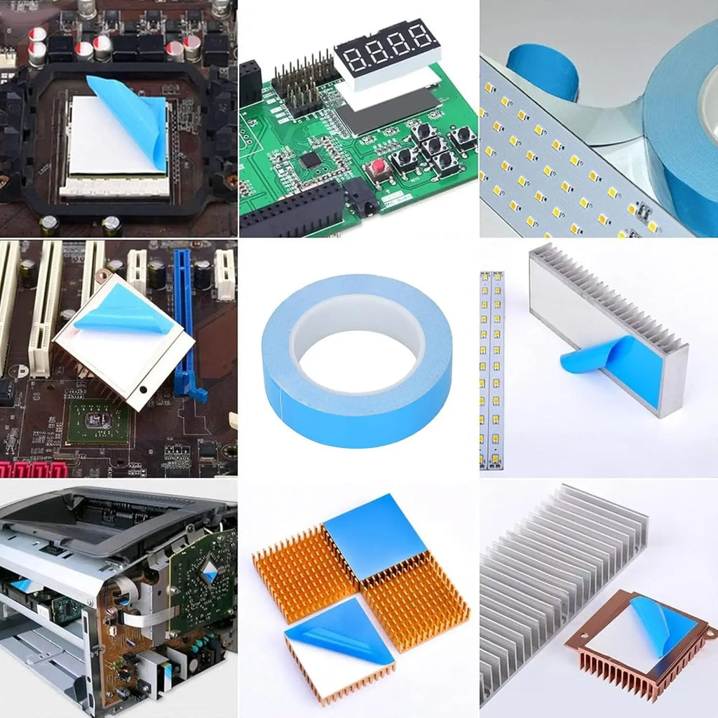10m Double Side Thermal Conductive Tape 5-50mm Width Blue Heat Transfer Tape Adhesive Cooling Heatsink for Computer CPU GPU Qme