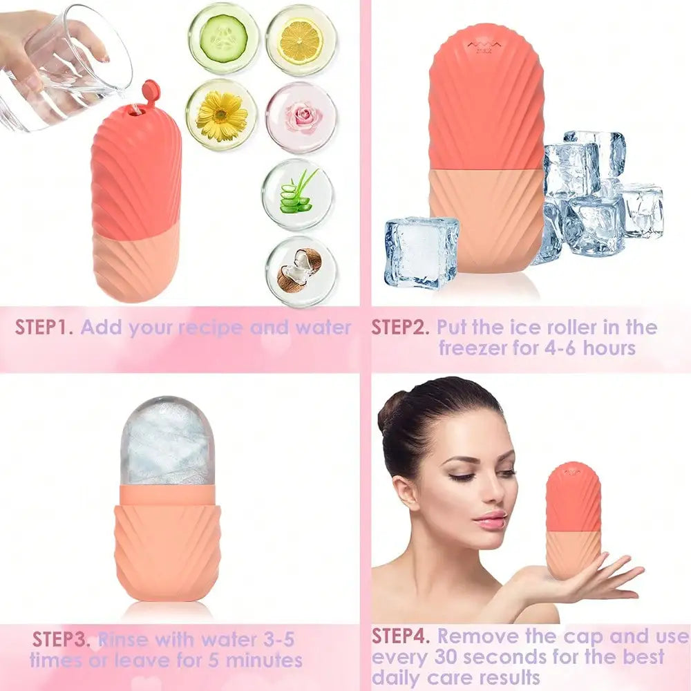 Ice Face Roller Stainless Steel Gua Sha Board Facial Massager Massage Qme