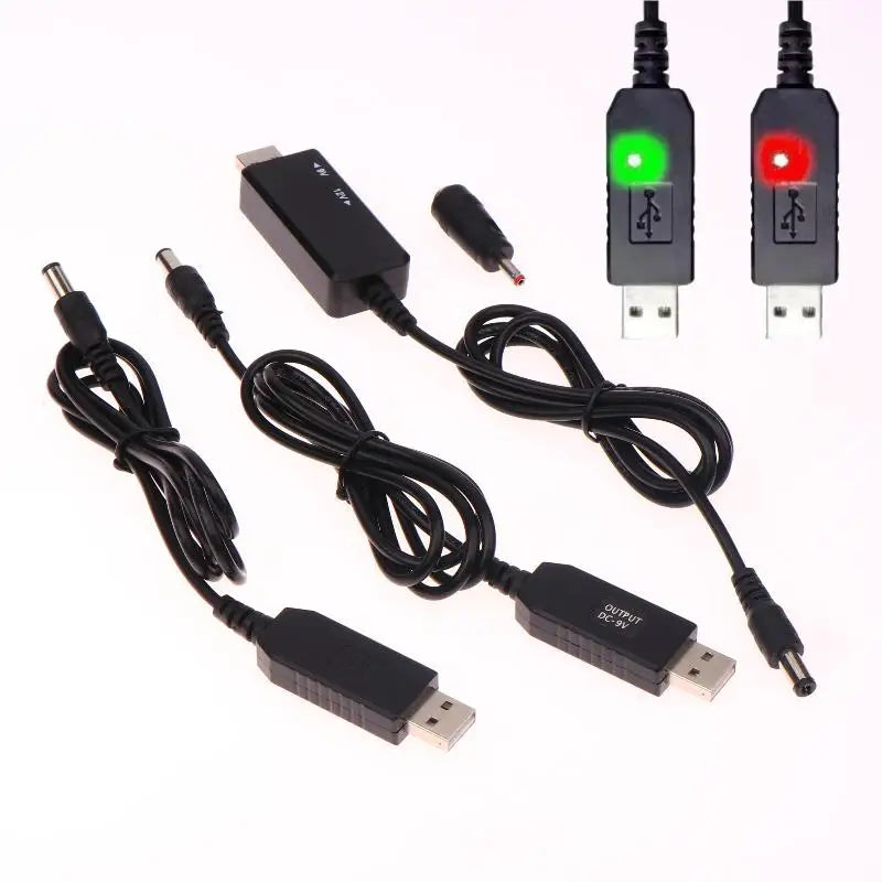 Universal Boost Converter Cable 5V 12V USB Cord Wifi Router Modem Fan Qme