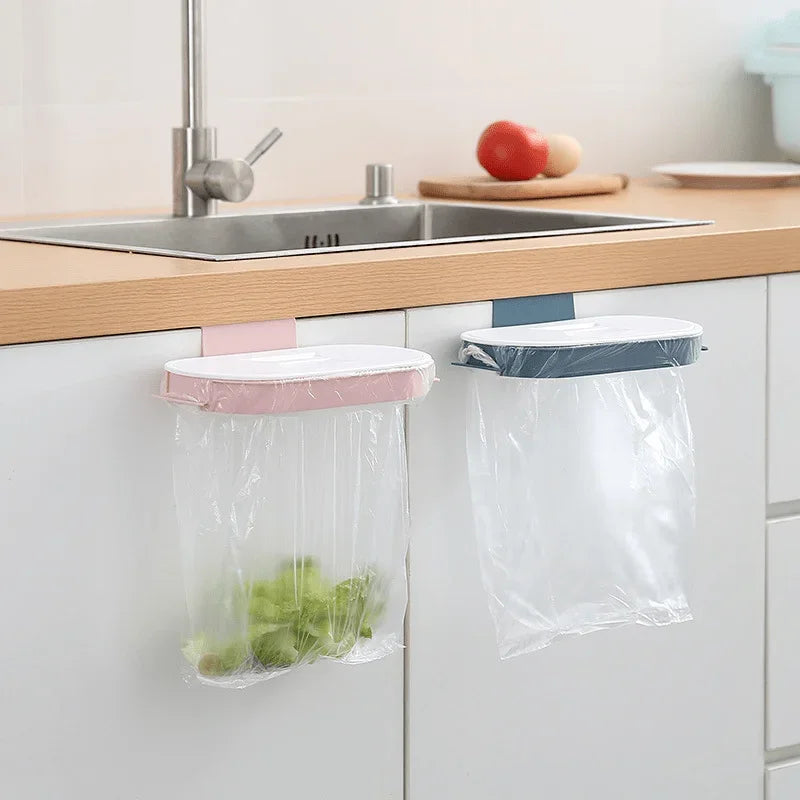 1pc Wall Mounted Trash Bag, Simple Household Hanger, Kitchen Cabinet Trash Bag Holder, Trash Storage Holder Qme