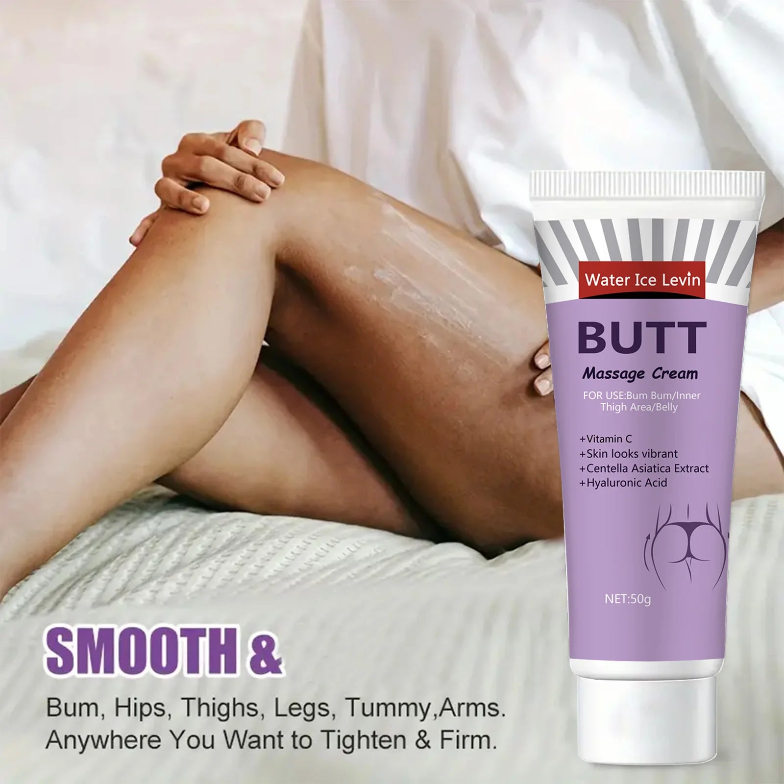 Hip cream with glycerin, vitamin C and hyaluronic acid for all skin types Qme