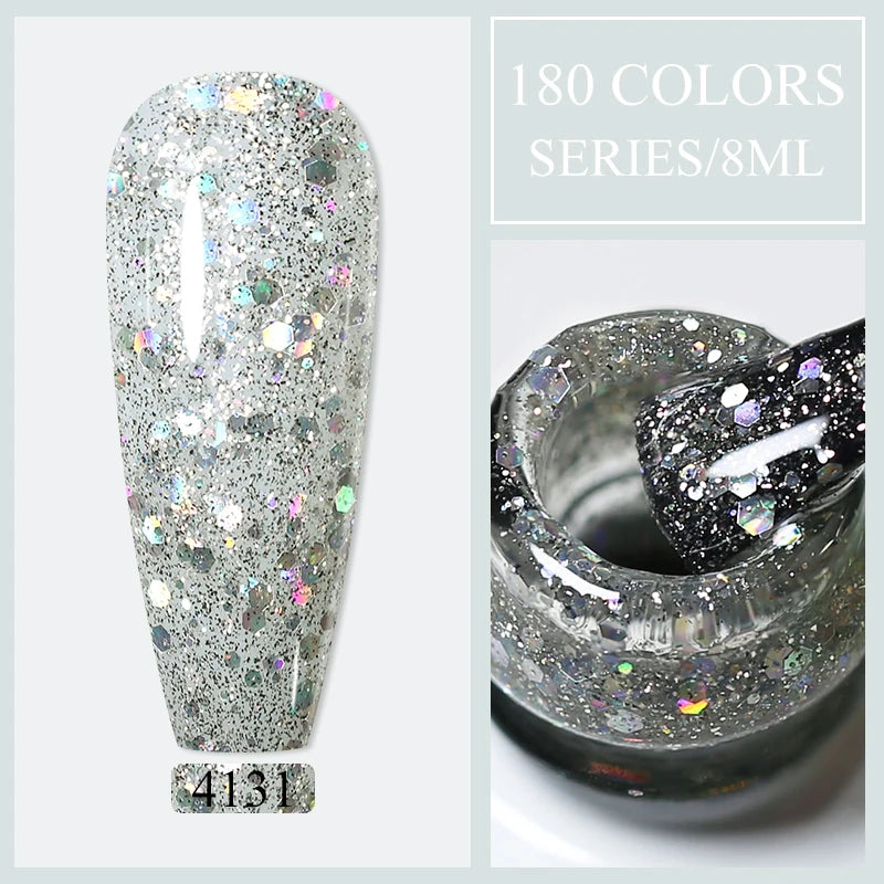 Arte Clavo Glitter UV Gel Nail Polish Sequin Series Colorful Soak Off
