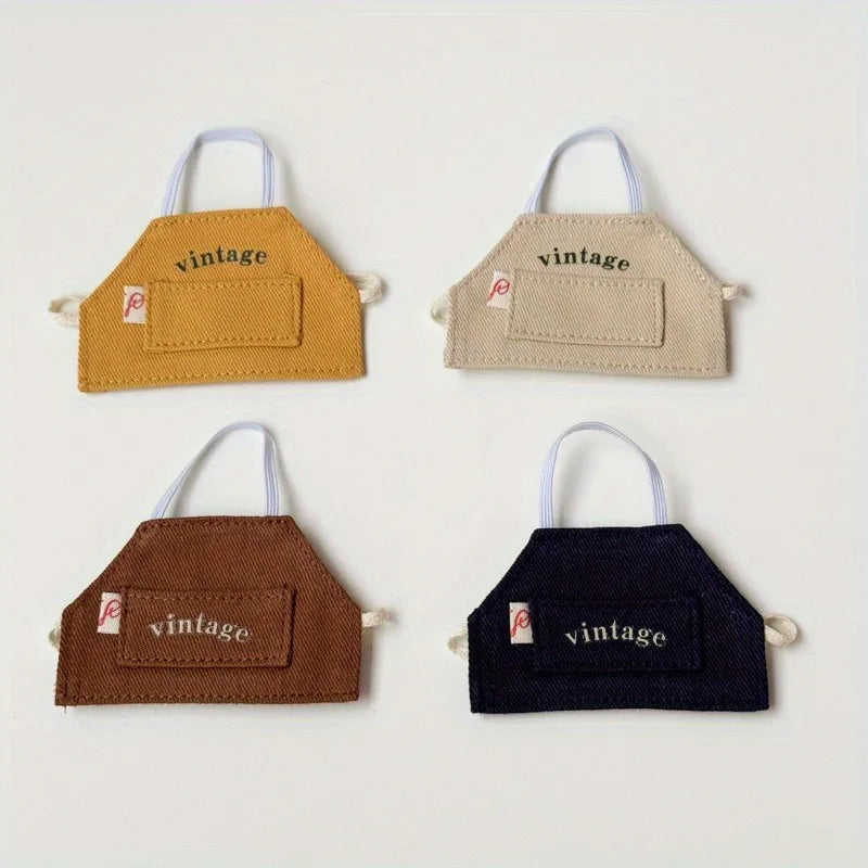Clothes suitable for dolls -17cm vintage baseball cap apron set, 17cm accessories, cute doll clothes dress up in a unique style Qme